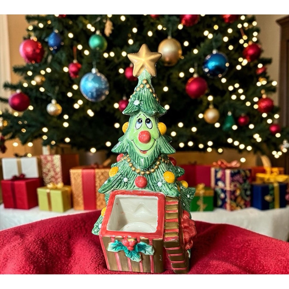 Fitz & Floyd Essentials Wee Christmas Tree Votive Tea Light Candle Holder Whimsy